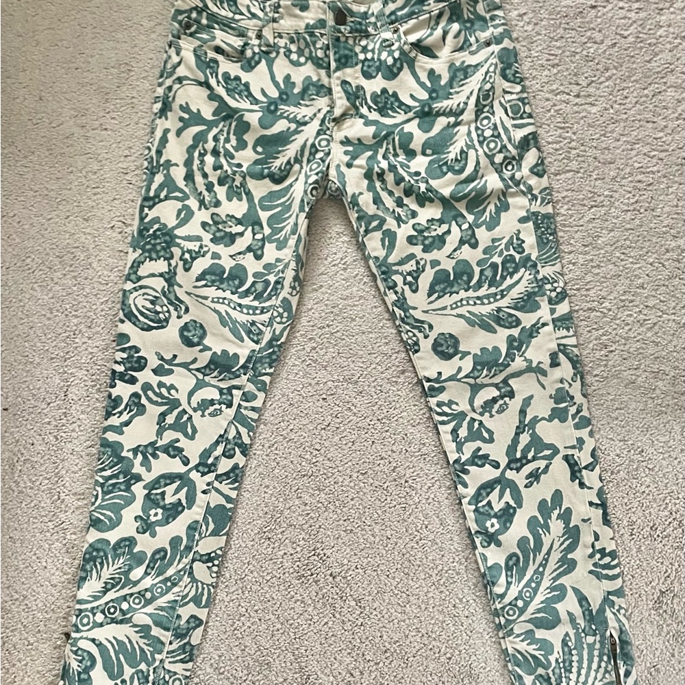 Denim & Supply Ralph Lauren Green Floral Skinny Jeans